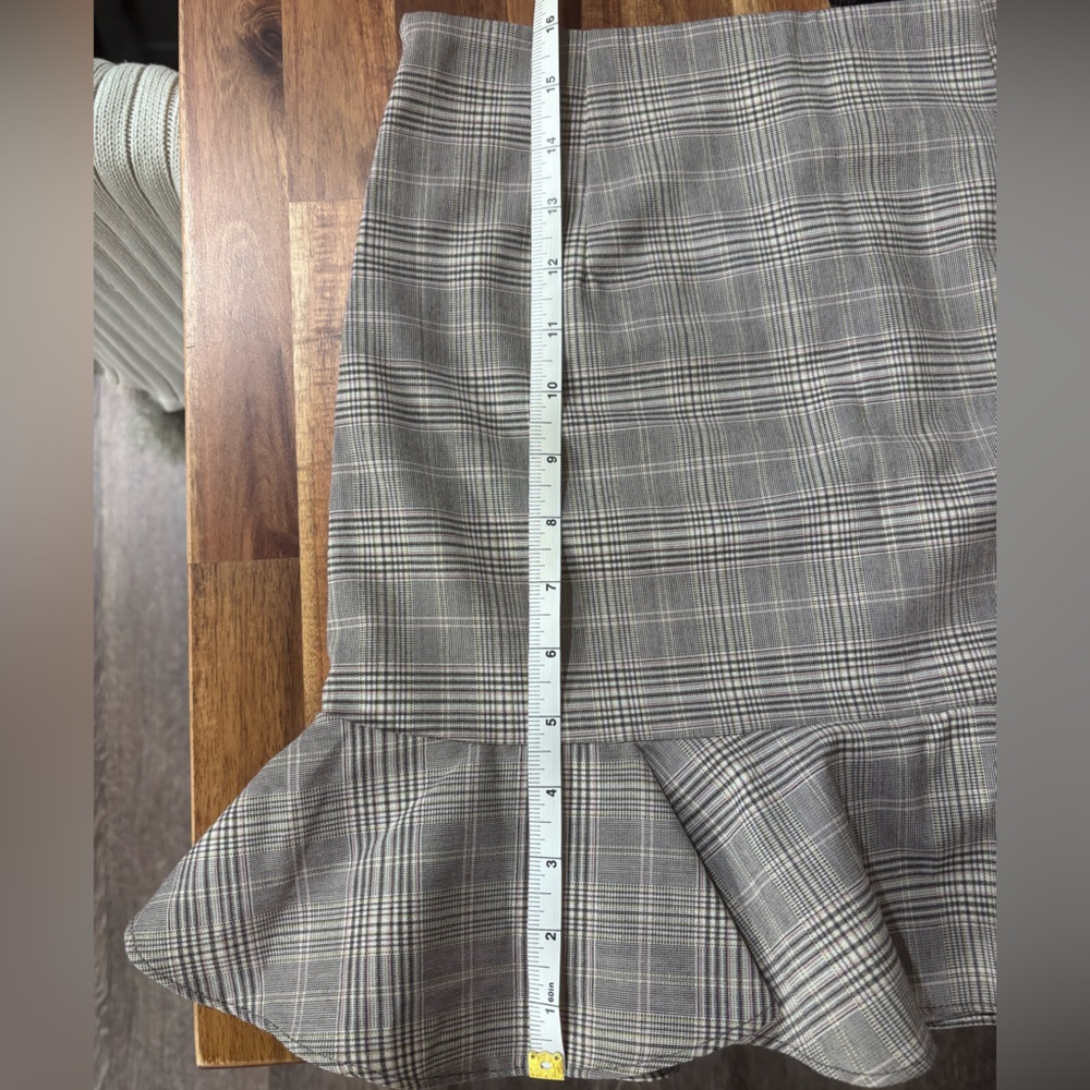 Plaid Ruffle Mini Skirt Academia High Waist Pleated Check - Picture 8 of 9